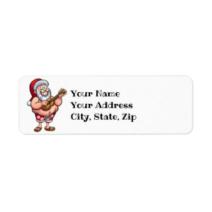 Hawaiian Santa Label