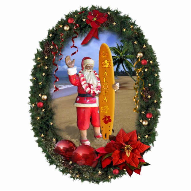 Hawaiian Santa Statuette (Front)