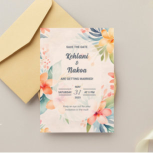 Hawaiian Save The Date Invite Magnetic Invitation