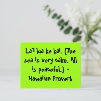 Hawaiian Sayings Postcard 