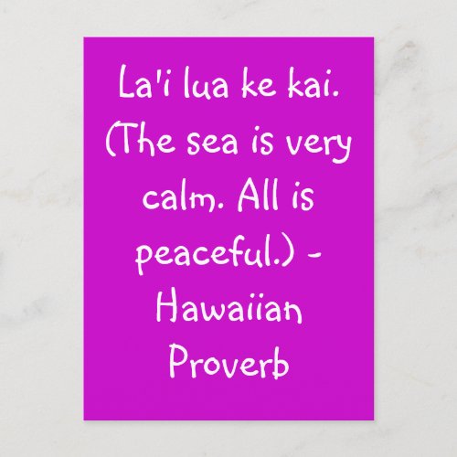 Hawaiian Sayings Postcard