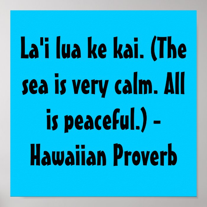 Hawaiian Sayings Print