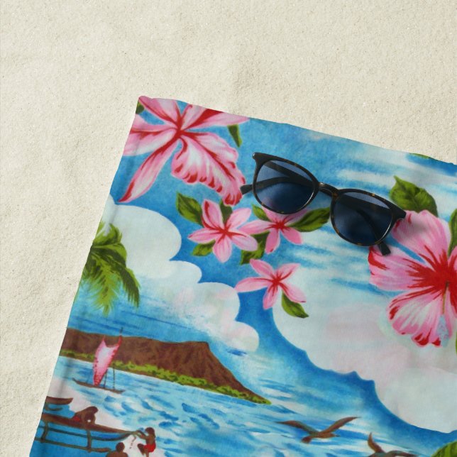 Hawaiian Scenes Beach Towel (In Situ)