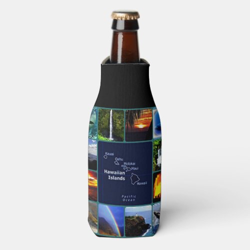 Hawaiian scenes bottle wrap bottle cooler