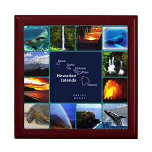 Hawaiian scenes collage gift box
