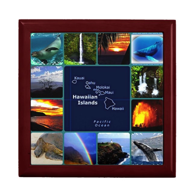 Hawaiian scenes collage gift box (Front)