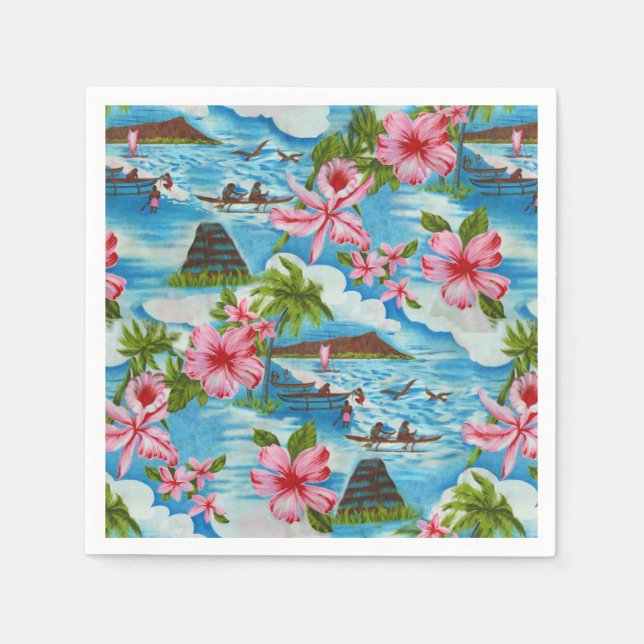 Hawaiian Scenes Paper Napkins (Front)