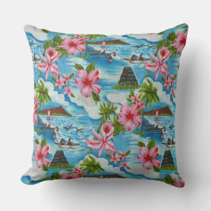 Hawaiian Scenes Throw Pillow