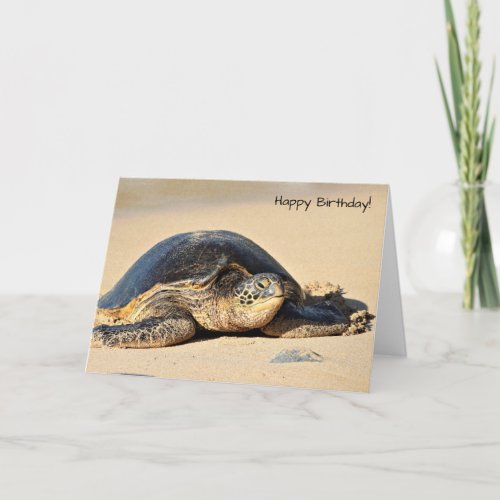 Hawaiian Sea Turtle Birthday Card