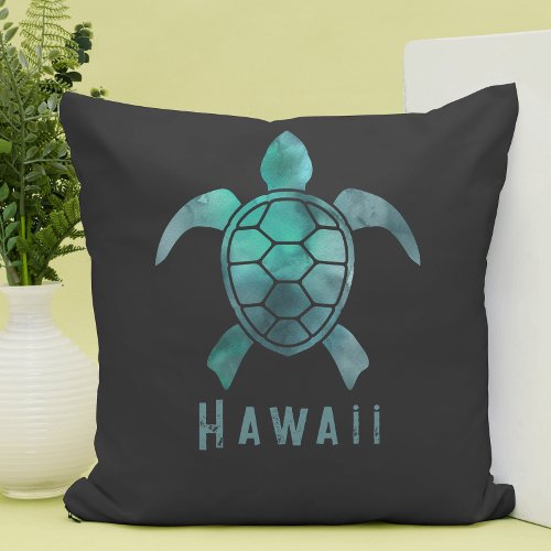 Hawaiian Sea Turtle Customizable Throw Pillow