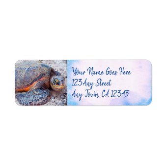 Hawaiian Sea Turtle Honu Photo Custom Address Label 