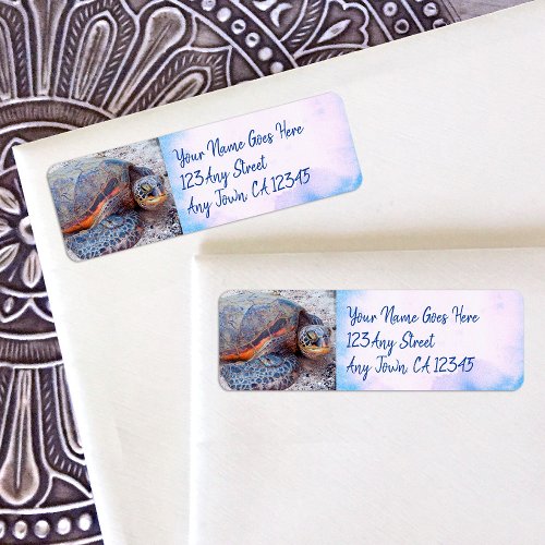 Hawaiian Sea Turtle Honu Photo Custom Address Label