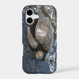 Hawaiian Sea Turtle on Black Sand Beach iPhone 17 Case