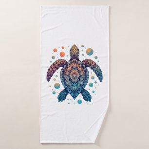 Hawaiian Sea Turtle Tie-Dye Hawaii Vacation Beach  Bath Towel