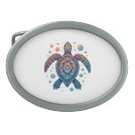Hawaiian Sea Turtle Tie-Dye Hawaii Vacation Beach  Belt Buckle