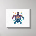 Hawaiian Sea Turtle Tie-Dye Hawaii Vacation Beach  Canvas Print