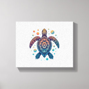 Hawaiian Sea Turtle Tie-Dye Hawaii Vacation Beach Canvas Print