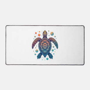 Hawaiian Sea Turtle Tie-Dye Hawaii Vacation Beach Desk Mat