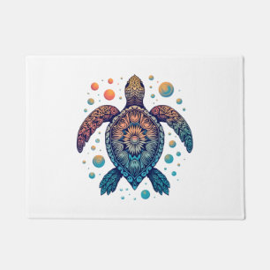 Hawaiian Sea Turtle Tie-Dye Hawaii Vacation Beach Doormat