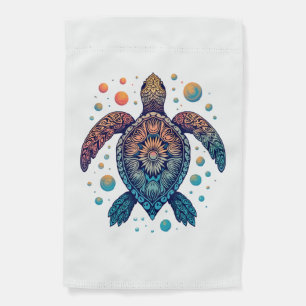 Hawaiian Sea Turtle Tie-Dye Hawaii Vacation Beach Garden Flag