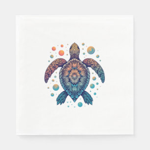 Hawaiian Sea Turtle Tie-Dye Hawaii Vacation Beach Napkins