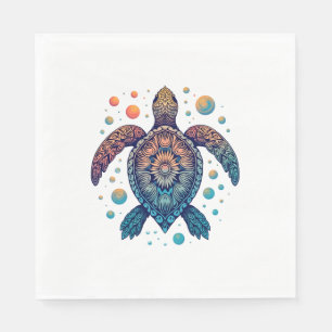 Hawaiian Sea Turtle Tie-Dye Hawaii Vacation Beach Napkins