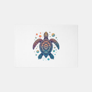Hawaiian Sea Turtle Tie-Dye Hawaii Vacation Beach Rug