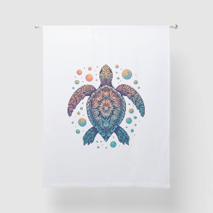 Hawaiian Sea Turtle Tie-Dye Hawaii Vacation Beach Sheer Curtains