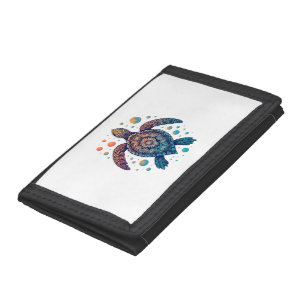 Hawaiian Sea Turtle Tie-Dye Hawaii Vacation Beach Tri-fold Wallet