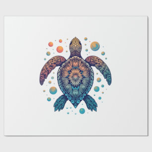 Hawaiian Sea Turtle Tie-Dye Hawaii Vacation Beach Wrapping Paper
