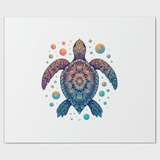 Hawaiian Sea Turtle Tie-Dye Hawaii Vacation Beach Wrapping Paper