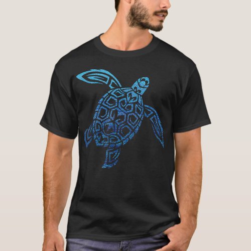 Hawaiian Sea Turtle Tribal Polynesian Tattoo Pacif T_Shirt