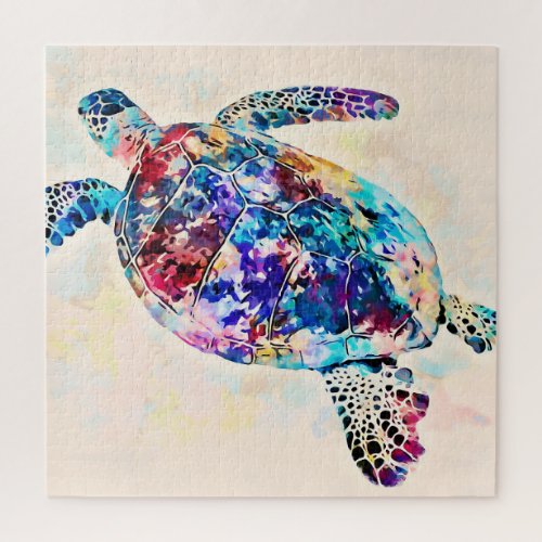Hawaiian Sea Turtle Watercolor Jigsaw Puzzle