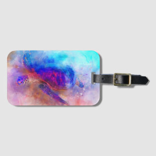 Hawaiian Sea Turtle Watercolor Luggage Tag