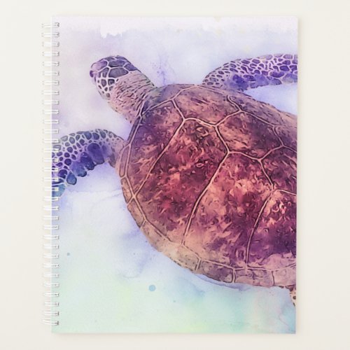 Hawaiian Sea Turtle Watercolor Planner