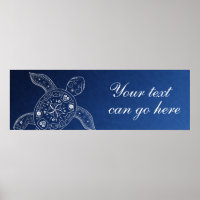 Hawaiian Sea Turtle White on Blue Beach Wedding