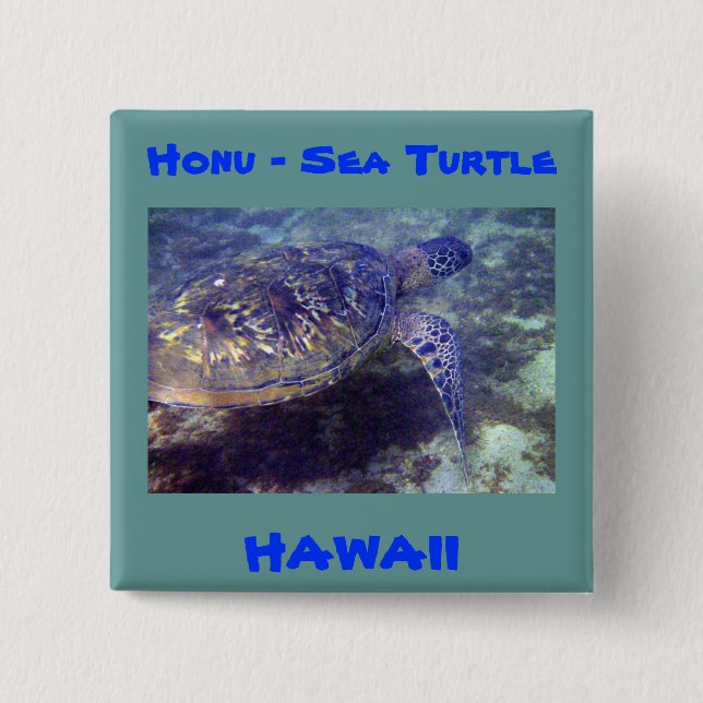 Hawaiian sea turtles button (Front)