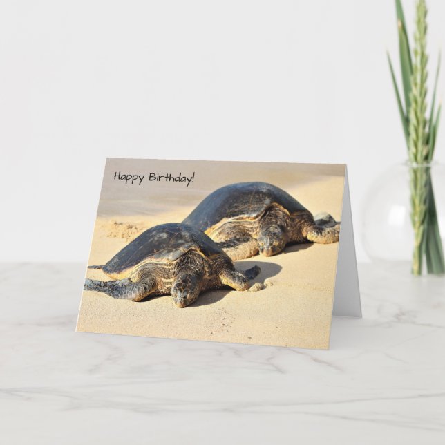 Hawaiian Sea Turtles Greeting Card (Front)