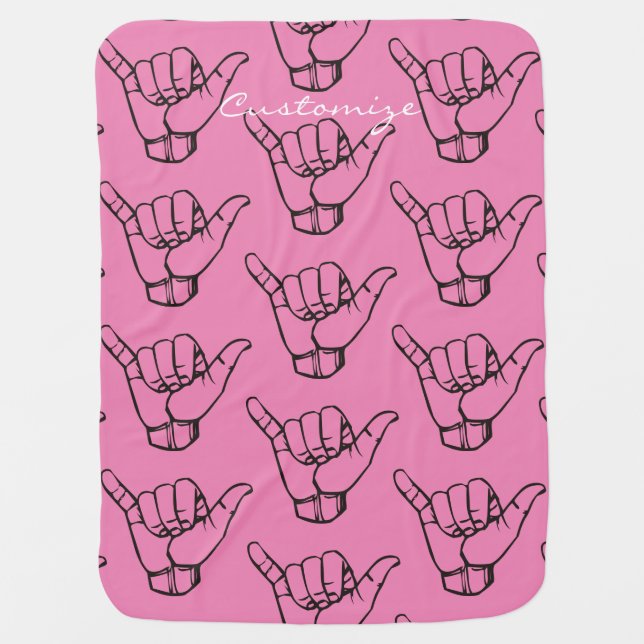 Hawaiian Shaka Brah Wave Thunder_Cove Baby Blanket (Front)