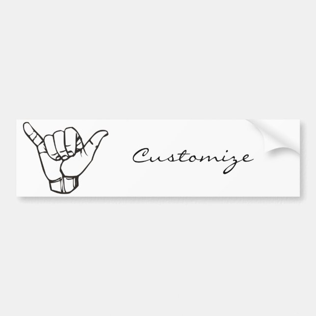 Hawaiian Shaka Brah Wave Thunder_Cove Bumper Sticker (Front)