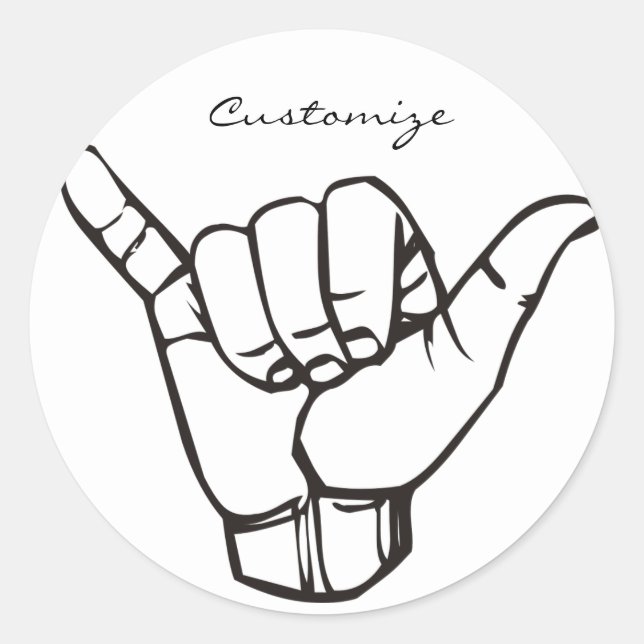 Hawaiian Shaka Brah Wave Thunder_Cove Classic Round Sticker (Front)