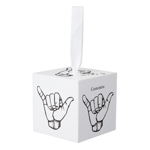 Hawaiian Shaka Brah Wave Thunder_Cove Cube Ornament