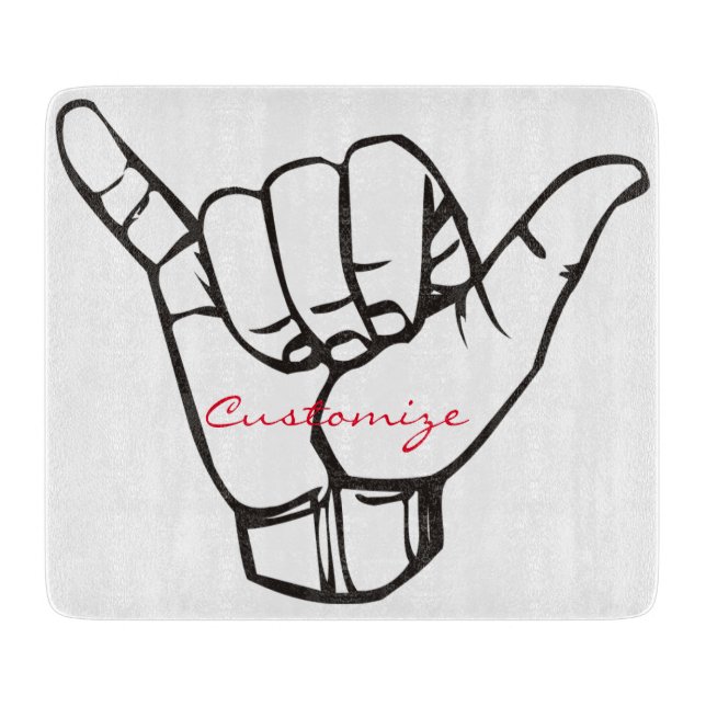 Hawaiian Shaka Brah Wave Thunder_Cove Cutting Board (Front)