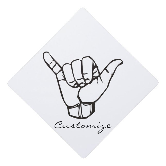 Hawaiian Shaka Brah Wave Thunder_Cove Graduation Cap Topper (Front)