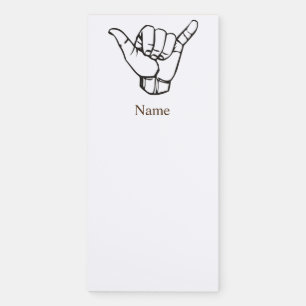 Hawaiian Shaka Brah Wave Thunder_Cove Magnetic Notepad