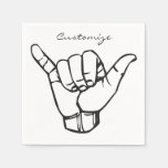 Hawaiian Shaka Brah Wave Thunder_Cove Napkins