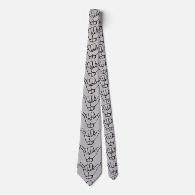Hawaiian Shaka Brah Wave Thunder_Cove Neck Tie (Front)