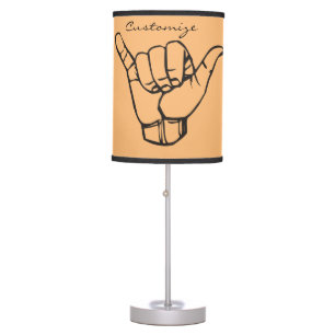 Hawaiian Shaka Brah Wave Thunder_Cove Table Lamp
