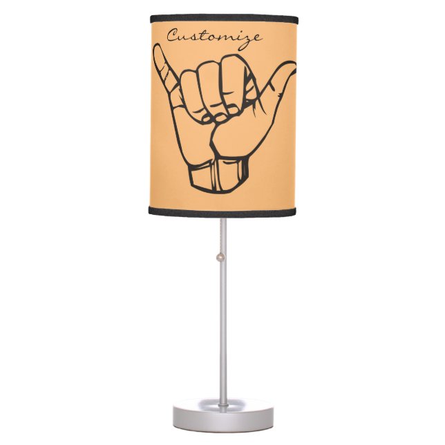 Hawaiian Shaka Brah Wave Thunder_Cove Table Lamp (Front)