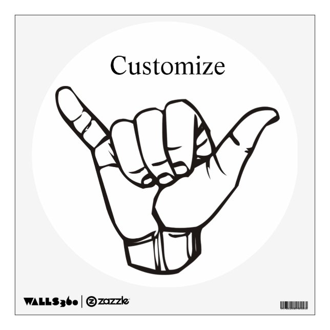 Hawaiian Shaka Brah Wave Thunder_Cove Wall Decal (Front)